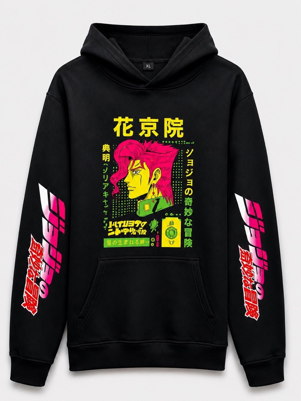 JoJo's Bizarre Adventure Long Sleeve Unisex Hoodie Black Hip Hop Size XL NWOT